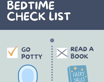 Editable Kids Bedtime Chart | Toddler Night Routine | Visual Sleep Schedule