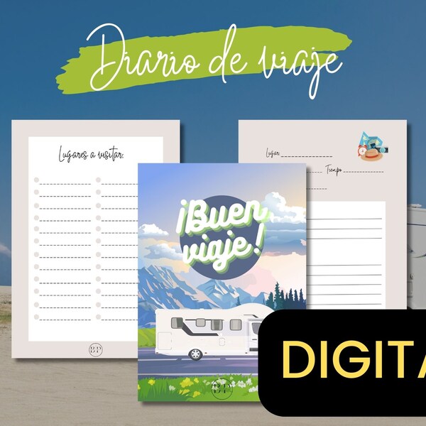 Diario de viaje formato DIGITAL / autocaravana/ acampada / camping/ caravana /