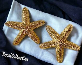 Orecchini stella marina in oro - Eleganti gioielli ispirati all'oceano, delicati accessori nautici, regalo di nozze estivo sulla spiaggia per lei