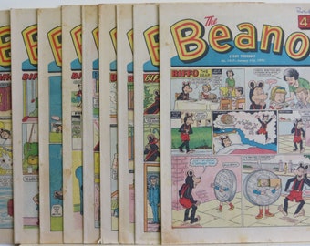 Classic BEANO comics from 1969/70 – SOLD SEPARATELY.  Dennis the Menace, Bash Street Kids, General Jumbo, Minnie the Minx, Lord Snooty etc.