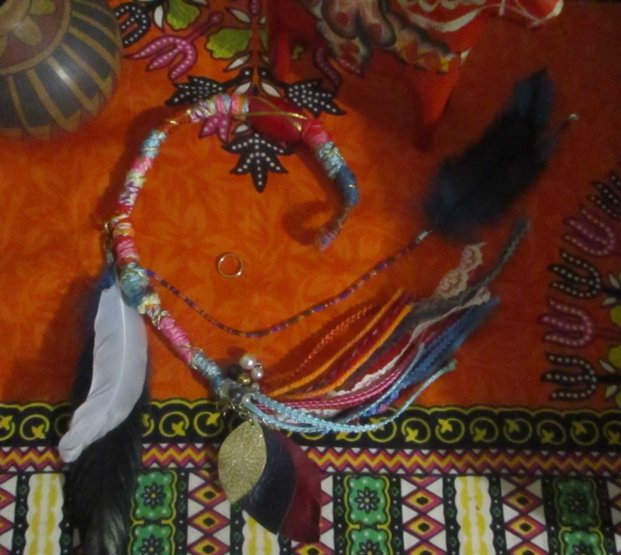 Dreadlock Hair Extension One Dreadloc Wrap Clip in Real Feathers