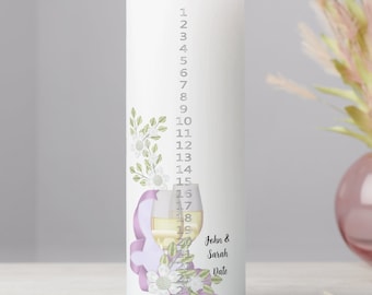 Wedding Anniversary Countdown Candle -  1 - 25 years  9 inches tall - Pillar 3 inch diameter - NOT a Wrapper... personalize, burn each year