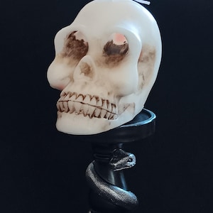 Halloween Candle Bleeding Skull  - &quot;Bleeds&quot; through Eyes appx 4 x 5 inch , Home Decor, Halloween Party Creepy & Scary - unscented