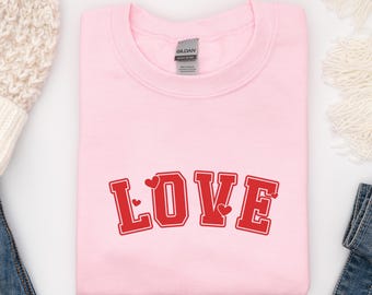 Love Varsity SVG PNG Bundle, Retro Valentine Heart Shirt Design, Collegiate Love (Digital Download) for Cricut Silhouette, Trendy Coquette