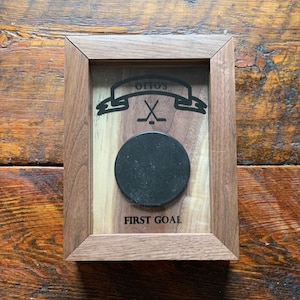 Vitrina personalizada de disco de hockey, versión de ventana de un disco de 5&quot;x 7&quot;