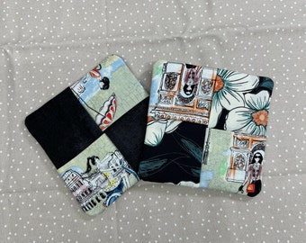 Handmade Cotton Fabric Coasters: Modern Home Decor, Set of 2
