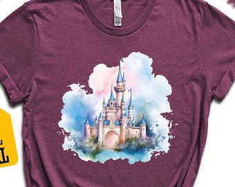 Disney Watercolor Castle Shirt, Disneyland Shirt, Disney Castle Shirt, Disney Trip Shirt, Disney Family Shirt, Funny Disney Shirt