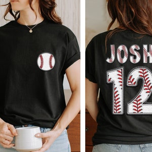 Custom Baseball Name and Number Shirt, Double Sided Shirt, Game Day Shirt, Baseball Shirt, Personalized Baseball Shirt, Baseball Team Shirt