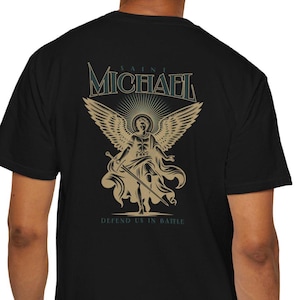 St Michael Archangel Shirt, Catholic Tee Shirt for Him, Men&#39;s Catholic T-shirt, Confirmation Gift for Guy, Religious Tshirt