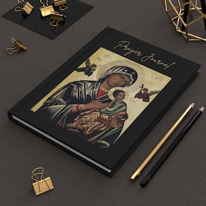 Our Lady of Perpetual Help Icon Hardcover Journal, Catholic Journal, Lined Notebook, Catholic Stationery, Journaling Notebook