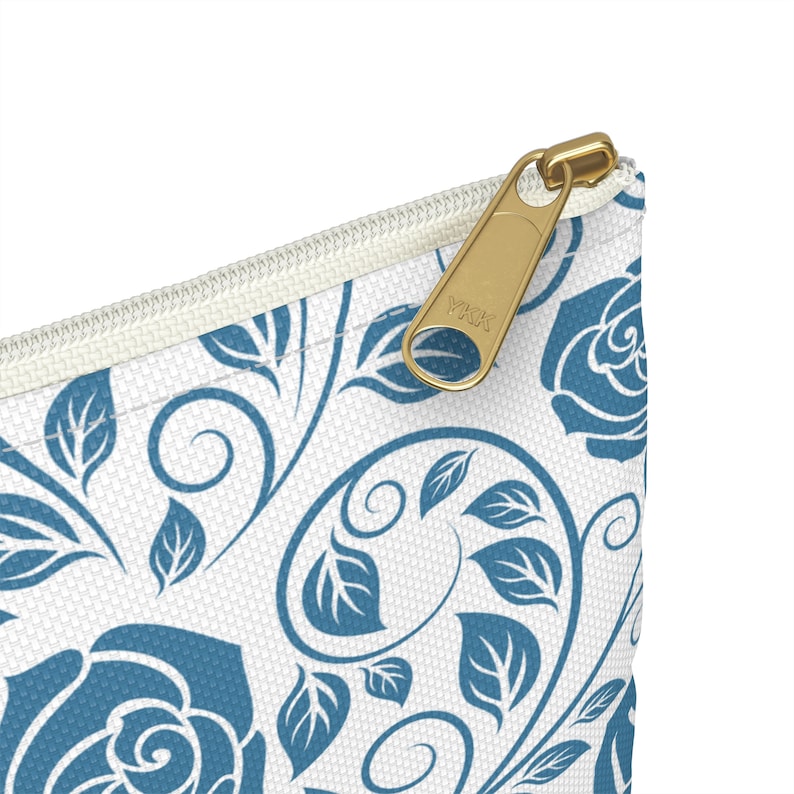 Our Lady of Guadalupe Accessory Pouch, Virgin Mary Rosary Pouch, Mother Mary Veil Bag, Mother of God Gift for Women, Blue Roses Chapel Bag image 5