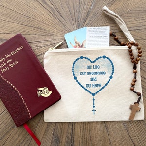 Rosary Veil Bag, Mary Accessory Pouch, Queen of Heaven Rosary Pouch, Mass Bag for Her, Virgin Mary Chapel Bag, Adoration Bag for Girls