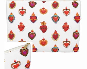 Sacred Heart of Jesus Accessory Pouch, Confirmation Gift for Her, Jesus Veil Bag, Catholic Makeup Bag, Catholic Womens Gift, Travel Bag