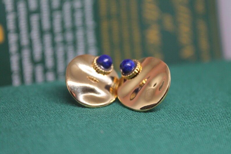 Bohemian Stud Earrings in 304 Stainless Steel Round, Respectful of Nature, Fashionable, 18K Gold image 2