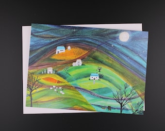 Night Scene 5x7 Blank Card