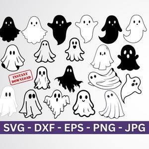 Ghost Svg Bundle, Halloween svg, Ghosts svg, Ghost Clipart, Cute Ghost Cut files, Halloween Ghost Design Clipart - Instant Digital Download
