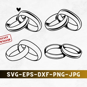 Marriage Rings Svg Bundle, Ring Svg, Wedding Svg, Clipart, Silhouette, Cricut, Engagement Ring SVG, Marriage Svg, Instant Download