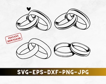 Marriage Rings Svg Bundle, Ring Svg, Wedding Svg, Clipart, Silhouette, Cricut, Engagement Ring SVG, Marriage Svg, Instant Download