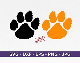 Tiger Paw Svg, Tiger Paw Outline Svg, Tiger Paw Decal, Tiger Paw Png, Paw Cut Files, Png, Dxf, Eps - Instant Download
