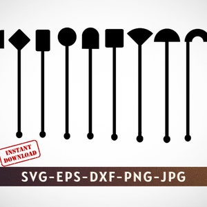 Trinken Sie Cocktail-Trinken-Rührstäbchen, Swizzle-Rührstäbchen, Laser-SVG-Dateien, Glowforge SVG-Datei, Laser Cutter Plotter-Svg-Digital-Download