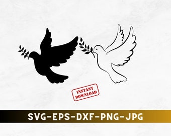 Taube SVG Kontur, Taube svg, Taube Silhouette, Vogel-Silhouette, Taube Clipart, Taube ClipArt, SVG Schnitt Datei für Cricut, Instant Download