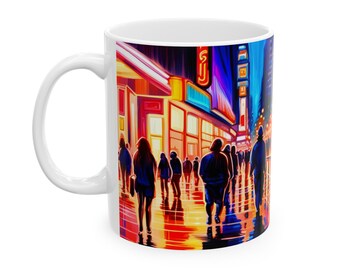 Busy Uptown Night - Ceramic Mug, 11oz