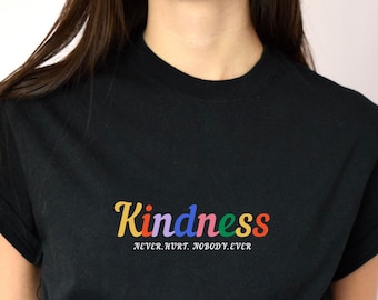 Camiseta con mensaje de empatía "La bondad importa", camiseta con mensaje de inclusión / El amor triunfa sobre la paz