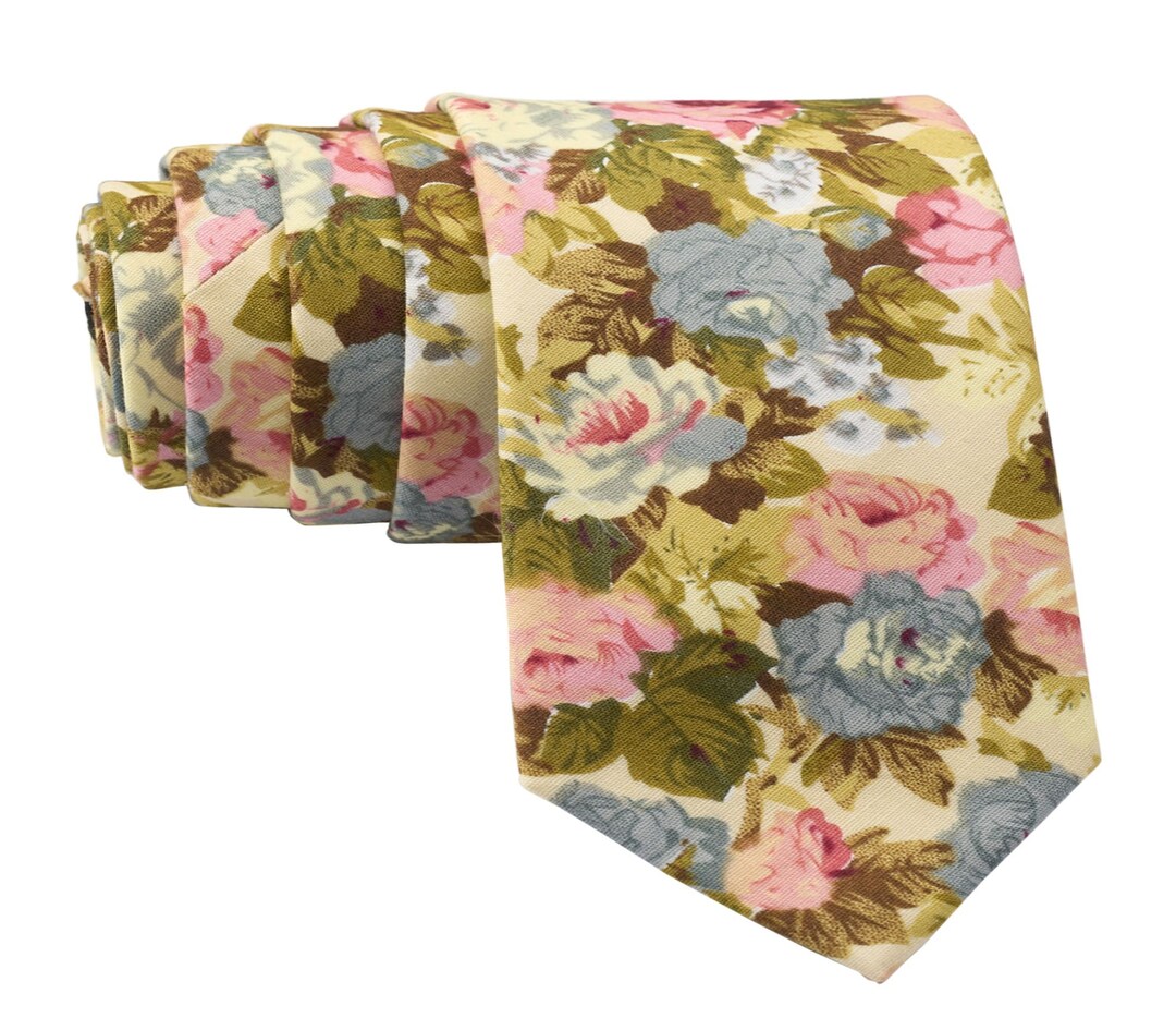 TADDEO DENSE FLORALMERINO TIE -  BLUE main image 1