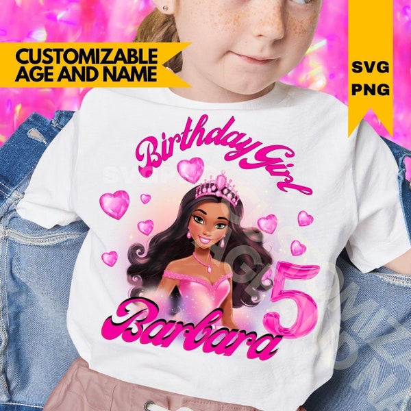 Birthday Girl Sublimation PNG, Afro Barbi Birthday Girl Sublimation File, Shirt Sublimation Design, Digital Download, Birthday Design