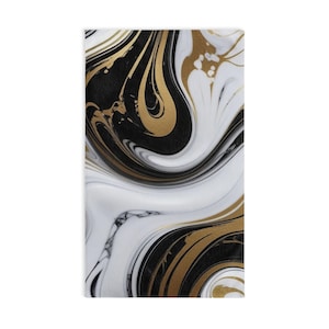 Hand Towel Black Gold White