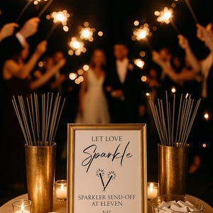 Let Love Sparkle Signage - Physical Printed Sparkler Signage on CARDSTOCK. Perfect for Sparkler Send Off, any event with Sparklers-Sign only