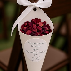 To Have & To Toss - Confetti Cone/ Flower Petal Bag Stickers - Use for Flower Petal Confetti Cones for Wedding Ceremony, Sticker Only (2 in)