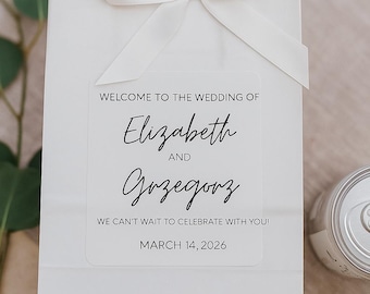 Wedding Welcome Bag Sticker - Welcome Bag for Hotel Guests Stickers ...