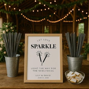 Let Love Sparkle Signage - Physical Printed Sparkler Signage on CARDSTOCK. Perfect for Sparkler Send Off, any event with Sparklers