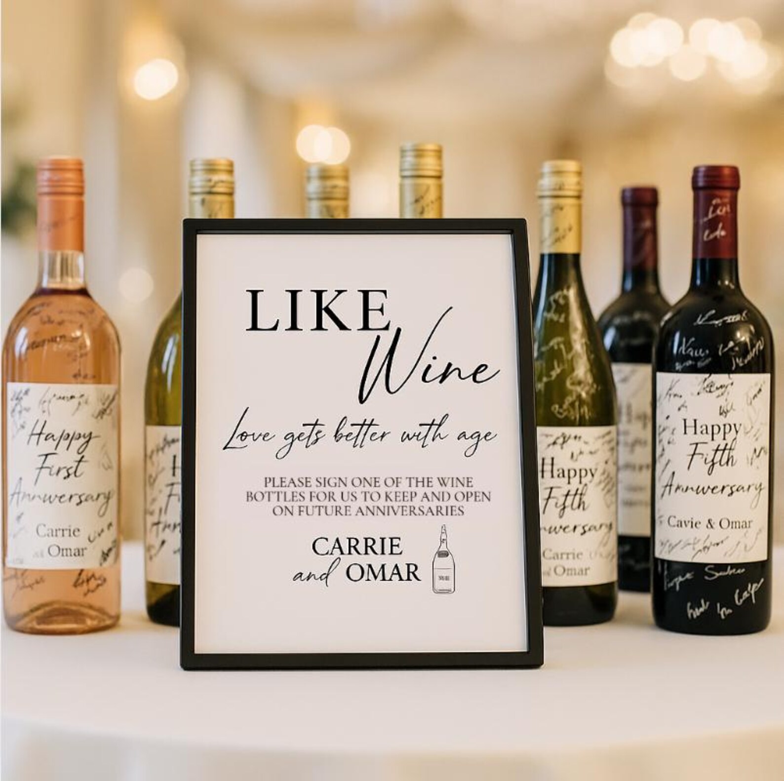 Wine WEDDING GUEST BOOK Signage - Physical Print on Cardstock - Etsy