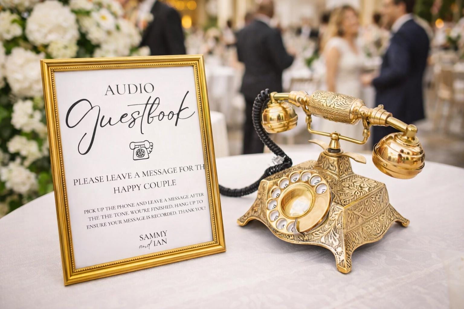 personalised audio guest book sign, wedding voicemail... Audio Guest Book Sign for Wedding Reception - Telephone Guestbook ...