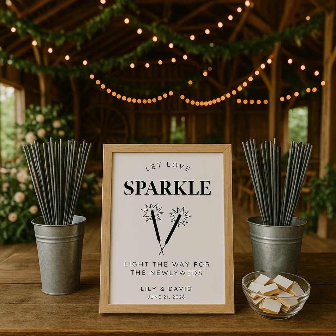 Let Love Sparkle Signage - Physical Printed Sparkler Signage on ...