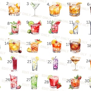 Adesivi per cocktail per insegne fai da te per bar nuziali, adesivi per drink esclusivi per insegne fai da te per bar nuziali - 290 opzioni!!
