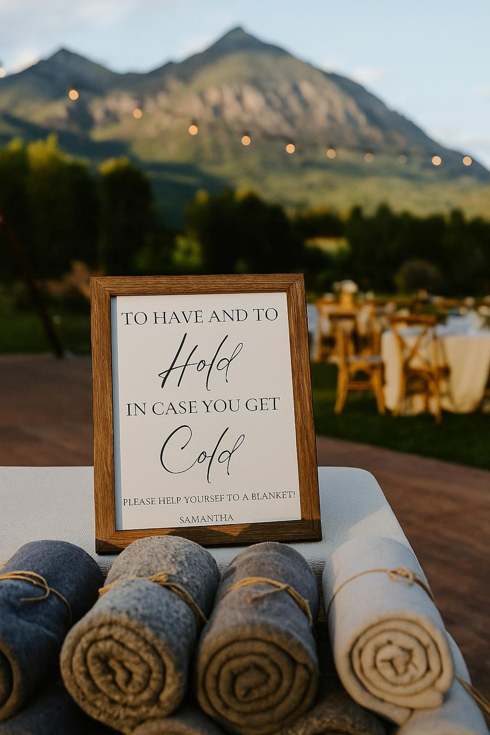 Blanket Favor Signage - Physical Print on CARDSTOCK Perfect for Gift ...