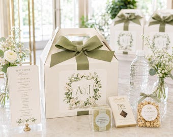 Custom Wedding Crest Stickers Set of 10, Personalized Monogram Wedding Labels, Luxury Welcome Bag & Favor Stickers - Welcome Bag/Box Sticker