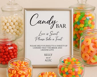 Candy Bar Signage - Physical Print on CARDSTOCK