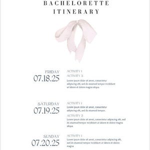 Carte d'itinéraire imprimée pour célibataire, papier cartonné PERSONNALISABLE, cartes d'itinéraire imprimées physiques pour la carte de week-end de la soirée Bach (nœud simple)