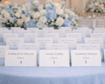 Personalized Table Escort Cards, Custom Name Place Cards for Weddings & Events, Folded Tent Cards Printed on Premium Cardstock - Ships Fast!