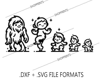 Sasquatch Bigfoot Family DXF & SVG File