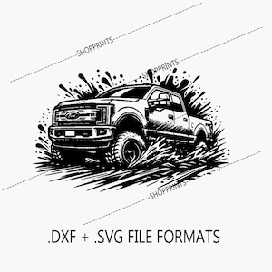 Pickup Truck 4x4 Mud – SVG & DXF Digital File