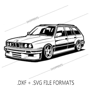 Voiture de sport familiale M3 - fichier SVG et DXF