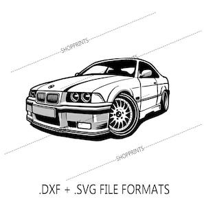 Carro esportivo E36 M3 - Arquivo digital SVG e DXF