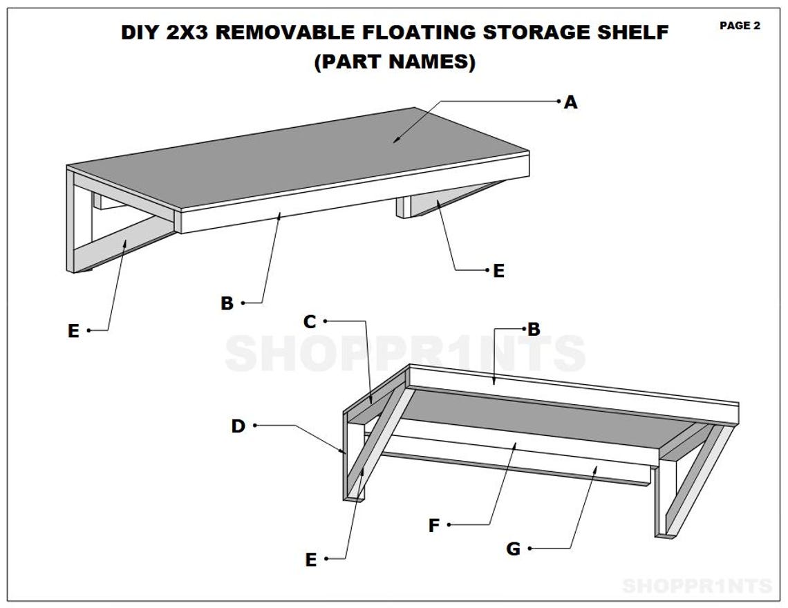 DIY Removable Floating Storage Shelf - Build Plans - Etsy