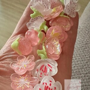 Jelly Spring Flower Cherry Blossom Croc Charms Jibbitz Bogg Bag Charms 16 Piece Bundle, Unique Floral Clog Shoe Charm Decoration Accessories image 5