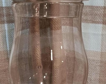 Antique Large Clear Glass Hand Blown Apothecary Jar 15 Inch Tall